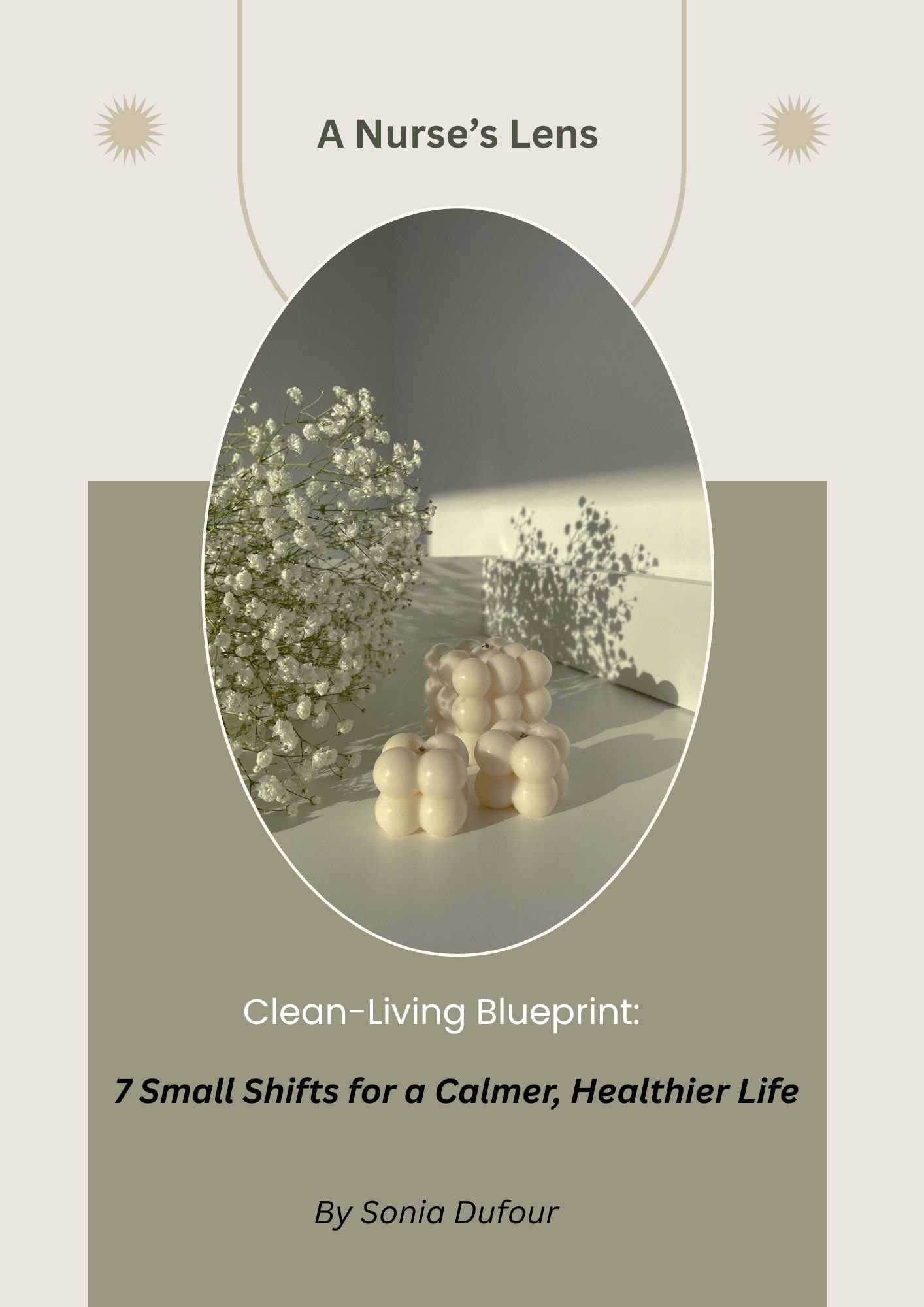 A Nurse's Lens Clean-Living Blueprint: 7 Small Shifts for a Calmer, Healthier Life — book cover by Sonia Dufour